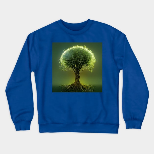 Yggdrasil World Tree of Life Crewneck Sweatshirt by Grassroots Green